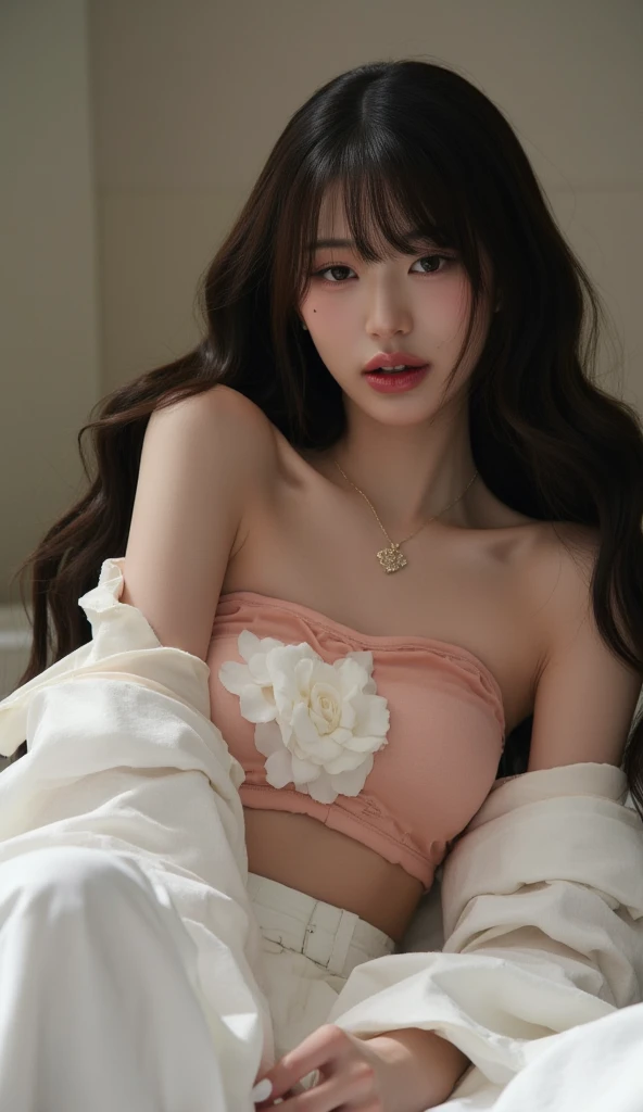 (((Tall beautiful girl with slender body like model white、wet and、thins、Wearing small, transparent underwear)))、(She is lying in bed)、(Arms raised to reveal armpits)、(She opens her legs wide)、((Her chest protrusion and crotch slit are visible through her underwear))、dishevled hair、A charming expression、huge tit、(Raw photo:1.2)、 (Photorealsitic:1.4), extra detailed face, beatiful detailed eyes, Ridiculous, unbelievable Ridiculous, huge filesize, ultra-detailliert, hight resolution, ighly detailed, top-quality, ​masterpiece, illustratio, ighly detailed, unification, 8k wallpaper, astonishing, fine detailed, ​masterpiece, top-quality, 电影灯光、Floral yukata