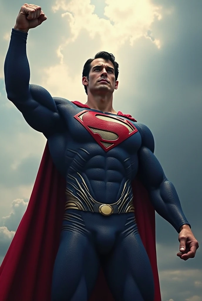 Henry Cavill e Tyler Hoechlin como Superman lutando um contra o outro imagem realista de corpo inteiro 4k