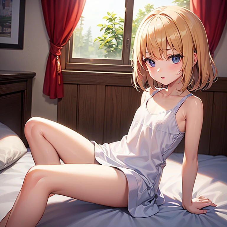 masterpiece, best quality, 1girl,bob hair,((detlized face)),((beautiful face)),((nightdress)),((gamer room))