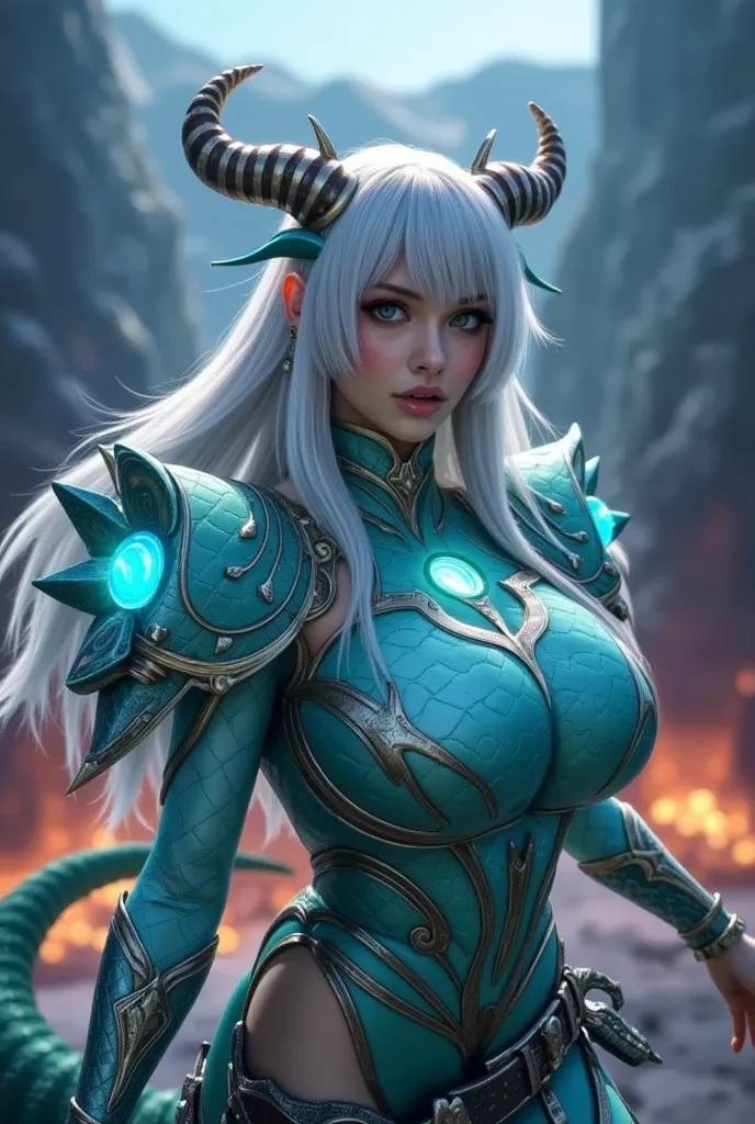 In a lush jungle setting, in the middle of the misty veil formed by majestic waterfalls, (1 sublime blonde warrior) (sits on a rock), her gaze piercing directly into the camera lens. The (dark night sky) above is lit by a fiery red moon, casting an unearthly glow. A (brazier) projects its glow on a magnificent (huge claymore planted in a rock). Her perfect physique is highlighted by (beautiful bikini armor) adorned with (scales and bones). Her (black tiara), made from black horns, rests on her long blonde hair and she wears a sensual smile. (Blue eyes). The gentle flow of the river creates a calming hum, while the warrior's confidence radiates through the cinematic frame. (Darkness:1.3). (Bones Armor, scale Armor, spiked armor, through armor:1.2)