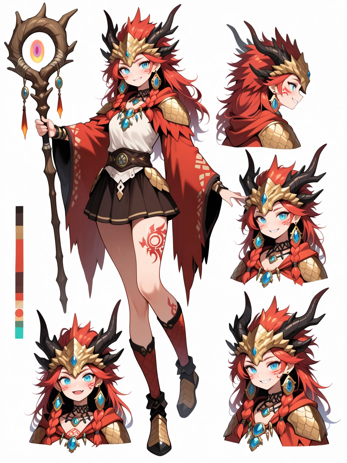 Red-haired girl,Serpentine machinery,Technical blades,Futuristic,illustration,Detailed eyes,Long hair,Sharp features,mysterious background,A high resolution,Vivid colors,concept-art,Moody lighting,concept art by Kamagurka, pixiv contest winner, Fantasy art, official character art, Kushatt Krenz Key Art Women, Future girl characters, with leviathan axe, full portrait of elementalist, ( ( concept art of character ) )