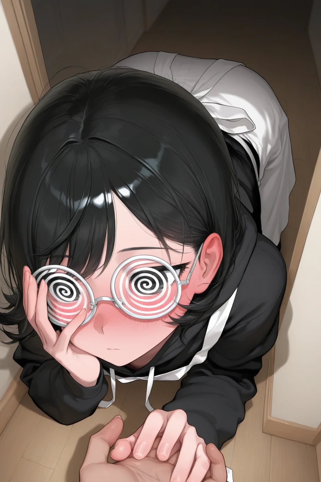 masterpiece, best quality,anime style, 1 girl,(((slender body))), (((small eyes,small breast,breast milk,breastfeeding a baby))),(((nurse uniform,glasses))),(((brown tentacles bound a girl))),((((cum)))), (beautiful face), (((short hair))), (((straight hair))), ((((((black hair,normal human hair,normal human ear)))))),detailed beautiful skin, (perfect hands, perfect anatomy)