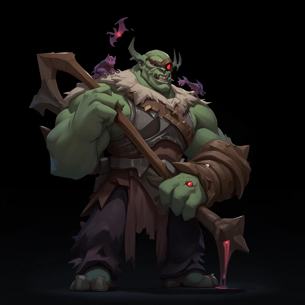 Arafed man in a green suit holding a sword and a blue light, menacing orc, goblin drak costume, bald orc mechanic, orc themed, orc warrior, orc, half-orc, female green orc, male orc prepares his rifle, an orc, orc fused with vines, d&d digital painting, d&d goblin