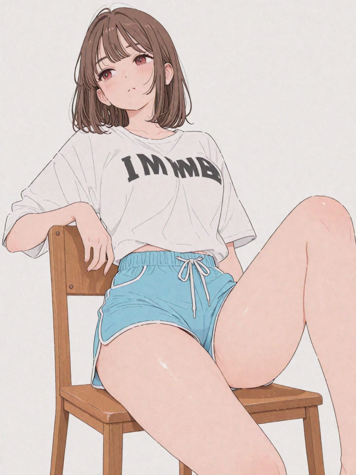 1 girl, Redhead, Updo, Facial hair stripes, Red eyes, mascara, Sagging under the eyes, feet, Impact, 8k, masterpiece,Thighs,color、Ultra-high resolution、masterpiece、Accurate、Loungewear,toilet