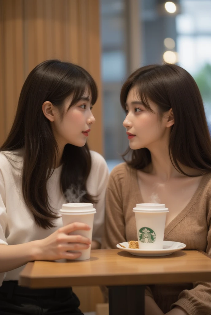 (((narcolepsy)))、there is a woman sitting at a table with a cup of coffee, Beautiful young Korean woman, beautiful Korean women, Gorgeous young Korean woman, Korean Girl, sitting in a cafe alone, girl cute-fine-face, a young asian woman, Asian girl with long hair, ulzzangs, cute young woman, Young adorable Korean face