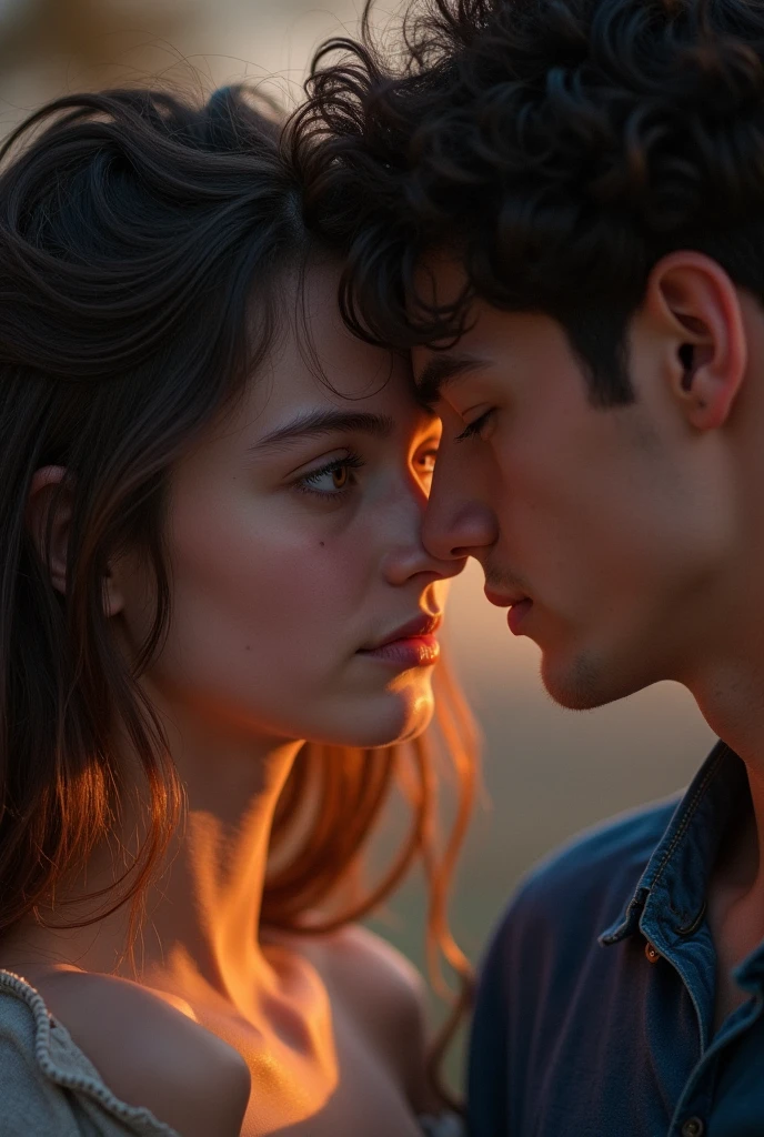 sunlight_str1, (by TJ Drysdale:2.0), medium shot of a beautiful man and woman embracing, clean cut, aged 20 years old, in the 2010s, deep shadow from sunlight, misty, bocceh, depth of field, (mouth open breathing:2) <lora:sunlight_str1:0.8>