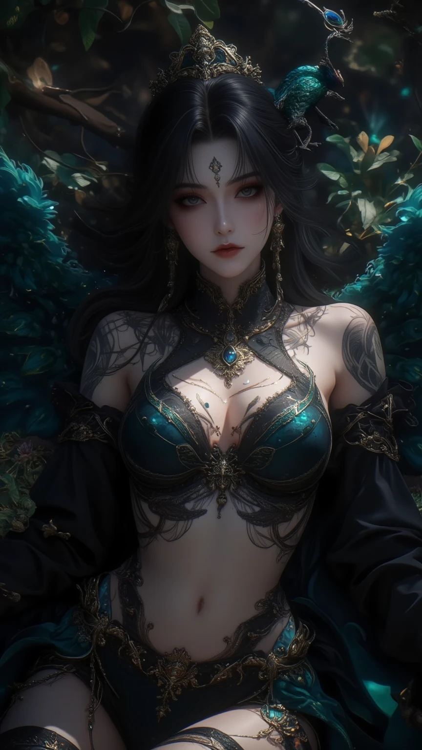 (beautifull skeleton queen with super large breast, lift her chest, stand on dead tree branch near dark lake) ,(strapless luxury bra), (hand under boobs), (show cleaveage), (show underboobs) , (show sideboobs), (show thigh), (detailed skull underboobs ornament), (detailed luxury skull chest ornament), (detailed luxury skull arm ornament), (detail skull hips ornament), expensive detailed skull necklace, skeleton ornament, (very large breast:1.9), horror lake behind, skeleton mountain background, detail dead forest, detail graveyard, detail skull background, beautifull face, pretty face, beautifull eyes, beautifull nose, sexy lips, polished nails, raytracing, nsfw, beautifull fingers, beautifull hands, sexy belly, sexy body, sexy shoulders, sexy legs, sexy hips, (luxury bracelet), (luxury ring), (luxury necklace), black nails , blue eye, (4 fingers in 1 hand), white skin, full body picture, pretty makeup, blush, body tattoo,