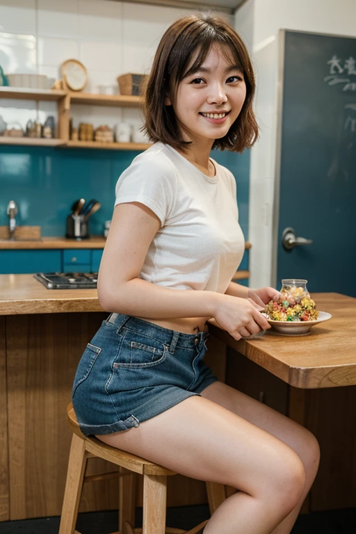 Masterpiece, best quality, beauty and aesthetics,(realistic:1.hotorealistic,ultra skin,{skirt|bodysuit,long jeans},Clear and bright eyes,1girl,minigirl,slim body,smile,small breasts,slim legs,flat chests,correct ???????,many plate,dynamic pose,A girl {lying|staning|sitting|kneeling} in a {plate|bowl}, od|noodles|  cream| fruits| vegetables|nuts| soup), full body,a large table,knife, fork,shot from {above|front},wide-angle photography,realistic,realhands