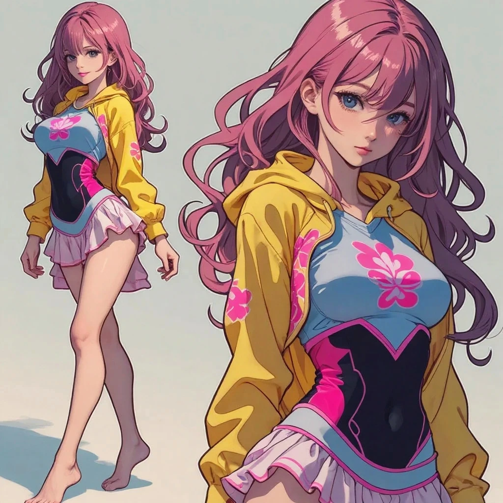 kawaii style Cute waifu catgirl, Providing great fan service, Fashion wholesomeness . cute, adorable, brightly colored, cheerful, anime influence, highly detailed