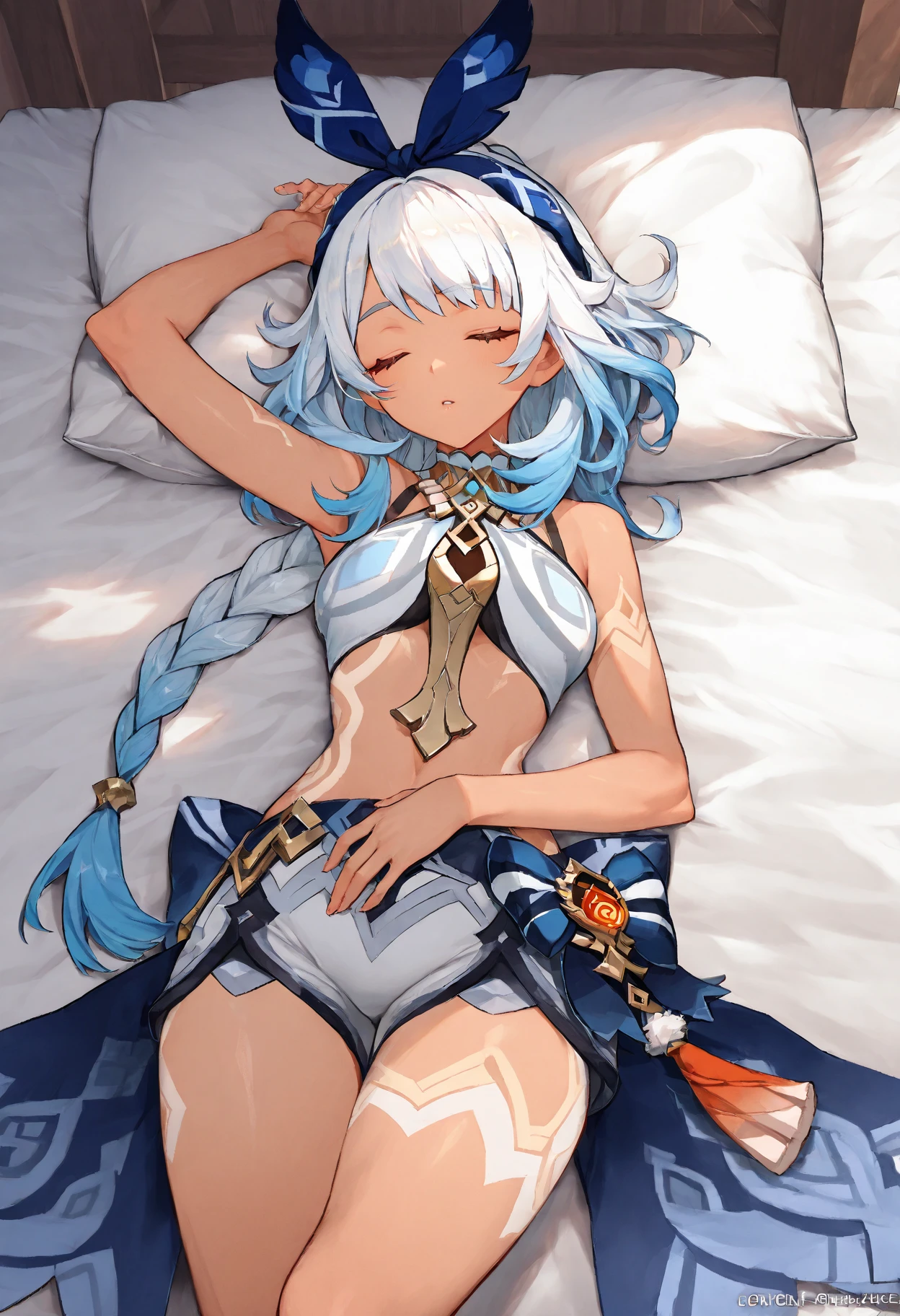 Your clothes are torn、Her underwear is torn and visible、Big Breasts、On all fours、Sticking out her butt、Angle seen from the buttocks