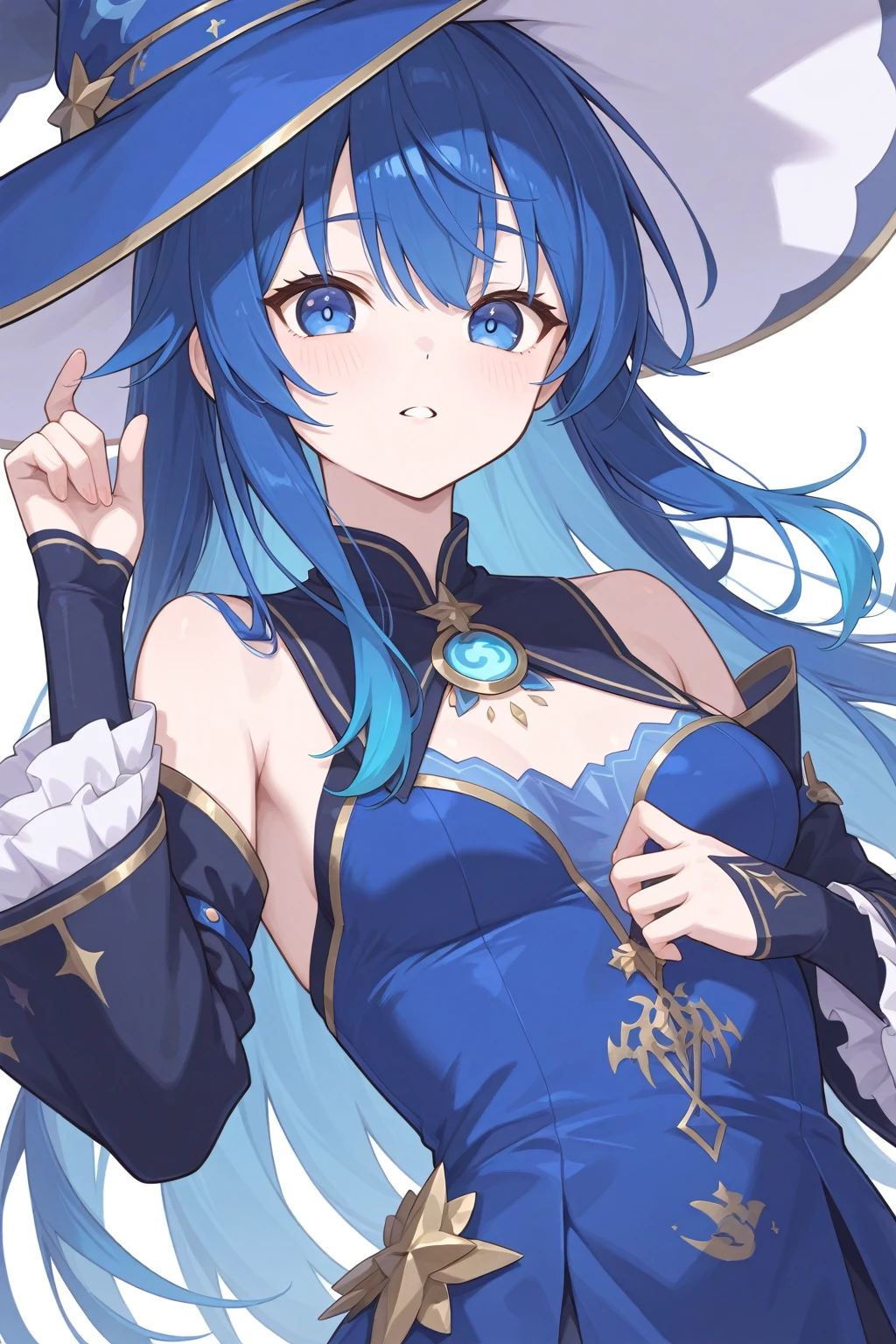 (best quality, ultra-detailed) portrait of a successful online marketer with a genius mind, Agent Wallet, (dynamic angle+dynamic pose), smart and confident look, floating on top of an ocean of money, surrounded by a high-tech and futuristic environment, she wears a big hat