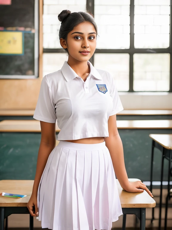 Indian teen school girl with  uniform big thighs