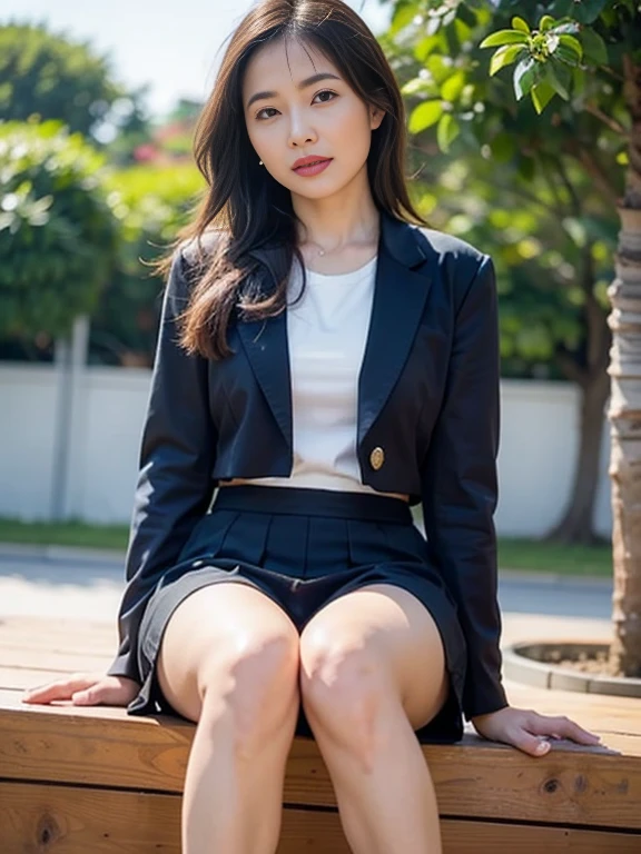 ((top-quality、in 8K、masterpiece:1.3、Raw photo))、Super high quality photos, In the tropical jungle, ((Wearing a business suit with jacket and skirt)), ((The wind is blowing up my skirt and I can see my panties.)),((squatting with legs closed)),((Wear a white blouse shirt under the jacket)), ((Perfect beauty 20 year old idol Japan woman)), ((a smile)), ((protruding nipples under the shirt,,)), ((Hair fluttering in the wind)), ((slim figure)), ((Slim legs)), ((slim thigh)), (Photorealistic: 1.4), (Ultra-high detail), (hyper realisitic: 1.4), (Realistic: 1.3), (Smooth lighting: 1.05), Full body, 1girl in, Solo, (Japanese actressl), 20yr old, cinematlic lighting, ((Leaner figure)), Good anatomy, Correct anatomy, In the tropical jungle, ((Perfect beauty 20 year old idol Japan woman)), ((Slim legs)), ((slim thigh)), ,((Perfect beauty)), ((He has a small camping bag in one hand.)), ((Panties are visible through the skirt)), ((a smile)), ((camel's toe)), ((Wearing a business suit with jacket and skirt)), ((The wind is blowing up my skirt and I can see my panties.)), ((squatting with legs closed)),