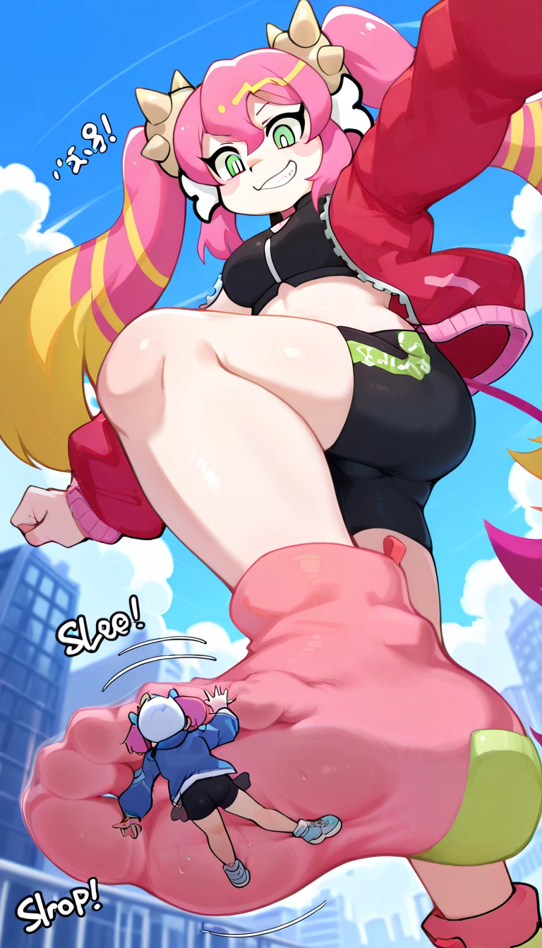 SilverOujo, 1girl, solo, (yellow_headwear), wand, long hair, twintails, smile, red eyes, open mouth, cape, full body, holding, boots, white hair, (yellow headwear), holding wand, pink hair, pantyhose, long sleeves, :d, outstretched arms, castle in the room, 1girl, soro, chibi, masterpiece, high quality, very_high_resolution, large_filesize, full color, 1990s \(style\), anime, anime_screencap, animated gif, mp4 ,video, animated,(looking at the viewer, alone, smile, Thighhighs, white boots, whole body,,(NSFW),(((nude))),(take off), (beautiful big breasts: 1.2), (I can see your nipples: 1.4), (pussy), (((very thick thighs))),wide hips, Beautiful and thick thighs, huge round ass, Beautiful huge natural breasts, Shiny and oily breasts, (orgasm: 1.5),(take off:1.5),beautiful hair, beautiful face, fine and beautiful eyes, beautiful clavicle, beautiful body, beautiful feet, beautiful fingers, (beautiful scenery), evening, (smile), (from below:1.5),(visibility is low:1.5), (((No panties, genitals visible))), (((Male POV vaginal sex, sex))),((big thick penis))、Cowgirl, masterpiece, High resolution, Super detailed, 1 naked man, (vagina, sex: 1.5), Kinky full nelson (sex Position), raise your legs, full nelson,