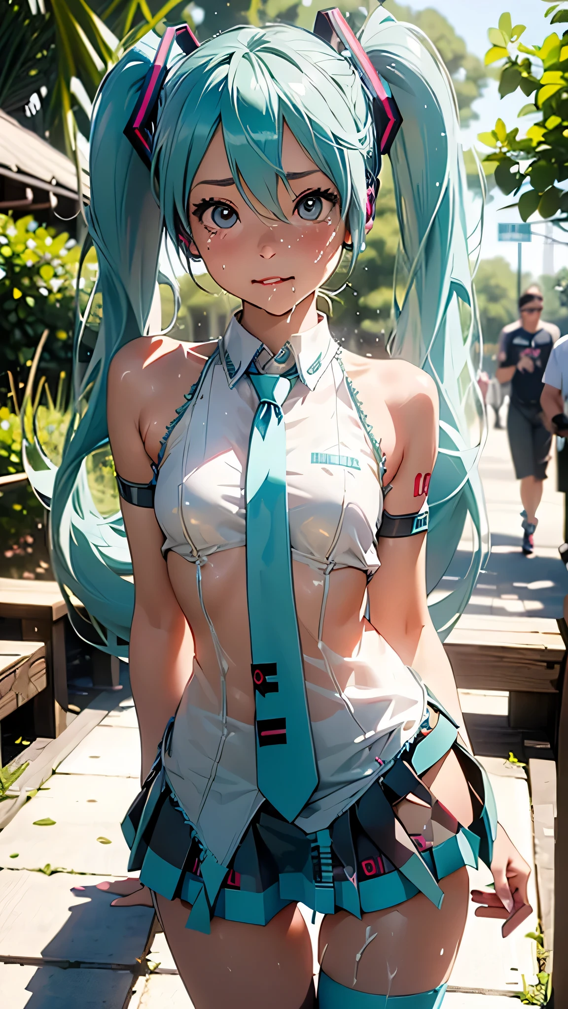 all naked on the street of Tokyo Hatsune Miku