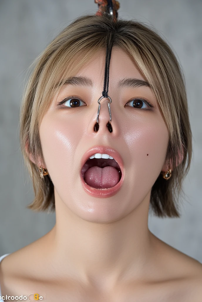Beautiful Japanese actresses,girl,flying debris,Award-winning photo,Very detailed,Face Focus,Big double eyes,(Woman with open mouth and closed eyes ),18-year-old,(Blonde,Short Bob,Wolf Cut,Shaggy),Shiny skin,(((Face close-up))),Realistic nostrils,Long and narrow nasal cavity,Squat,((Random color open cardigan)),Big Breasts,(Sharp Nose),Frowning,performance:1.4,performance,Frowning,please raise your head,Skin shiny with sweat,Oily facial skin,Squatting and giving a blowjob,female teacher,Squatting in the hallway,Squat,50 degree hot room,Skin shiny with sweat,Wet transparent fabric,Sweaty all over my face,A face enduring intense pain,Screaming face,Open your mouth wide and shout,White teeth,Soft lips,Soft bottom,Wet lips,classroom,Girl sitting on chair,