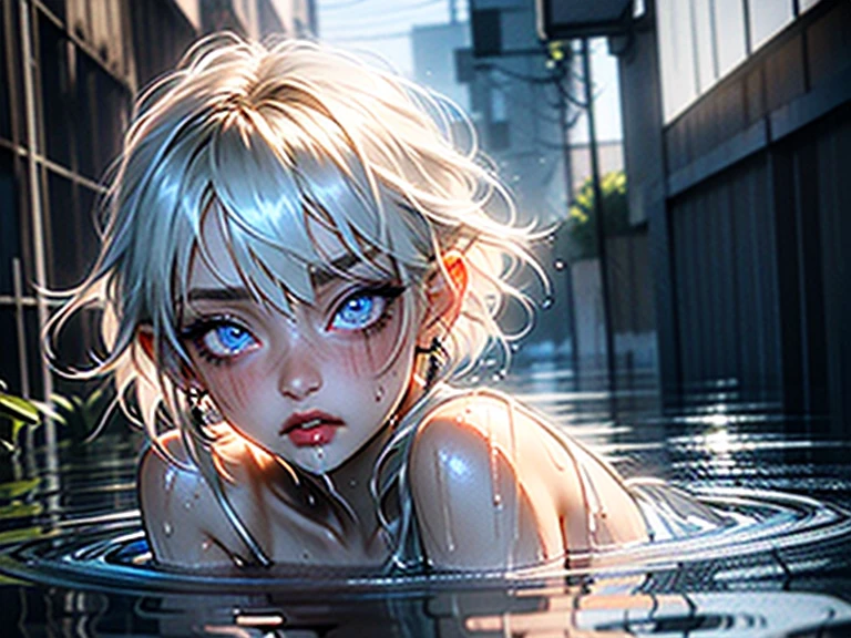 longeyelashes, solid circle eyes, silver hair, half-closed eyes, sad, drop shadow, anaglyph, stereogram, tachi-e, atmospheric perspective, wide shot, reflection light, 8k, super detail, best quality, anatomically correct
