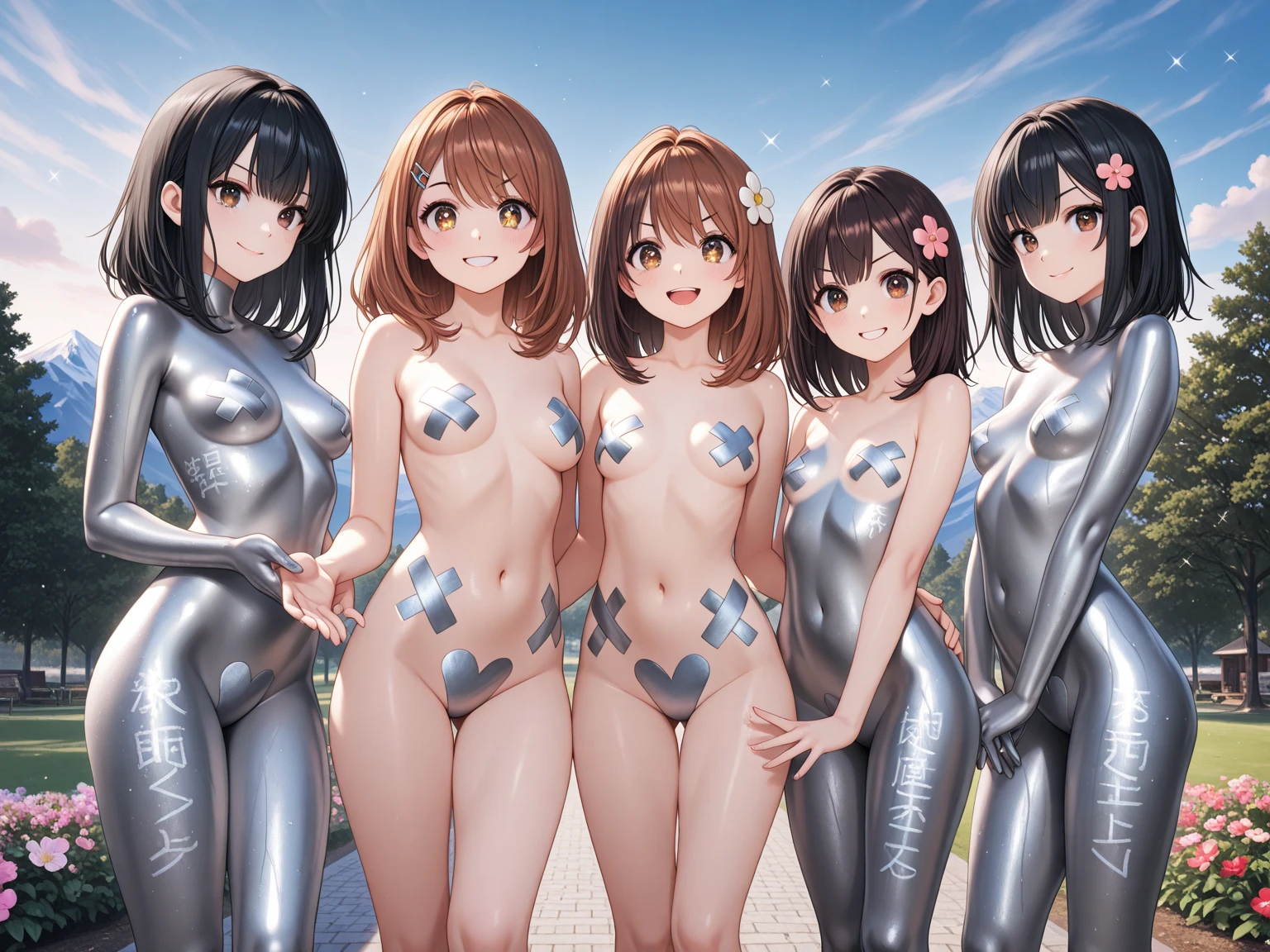 top-quality、delicated face、20-year-old kpop idol girl、(fullnude:1.3)、(Blue cyborg body:1.5)、(small tits:1.2)、(Metal structural skeleton:1.4)、Mechanical joints、bangss、Shibuya Scramble Crossing、Standing posture、(camel's toe、cammel toe、vulvashaped:1.2)、cyberpunked、nffsw、(Metal blue panties:1.4)、open one's legs、(A smile:1.3)、shopping、cowboy shot、full body Esbian、Walking in Shibuya、Lots of people、busy、Mid summer、Hot、date、A delightful、