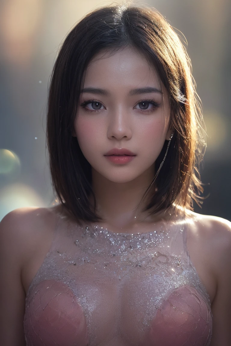 Best Quality, Masterpiece, High Resolution, 1 Girl, Porcelain Dress, Hair Accessories, Necklace, Jewelry, Beautiful Face, Physics, Tyndall Effect, Realistic, Dark Studio, Rim Lighting, Duotone Lighting, (High Detail Skin: 1.2), 8k uhd, DSLR, soft light, high quality, volumetric light, candid, photo, high resolution, 4k, 8k, bokeh