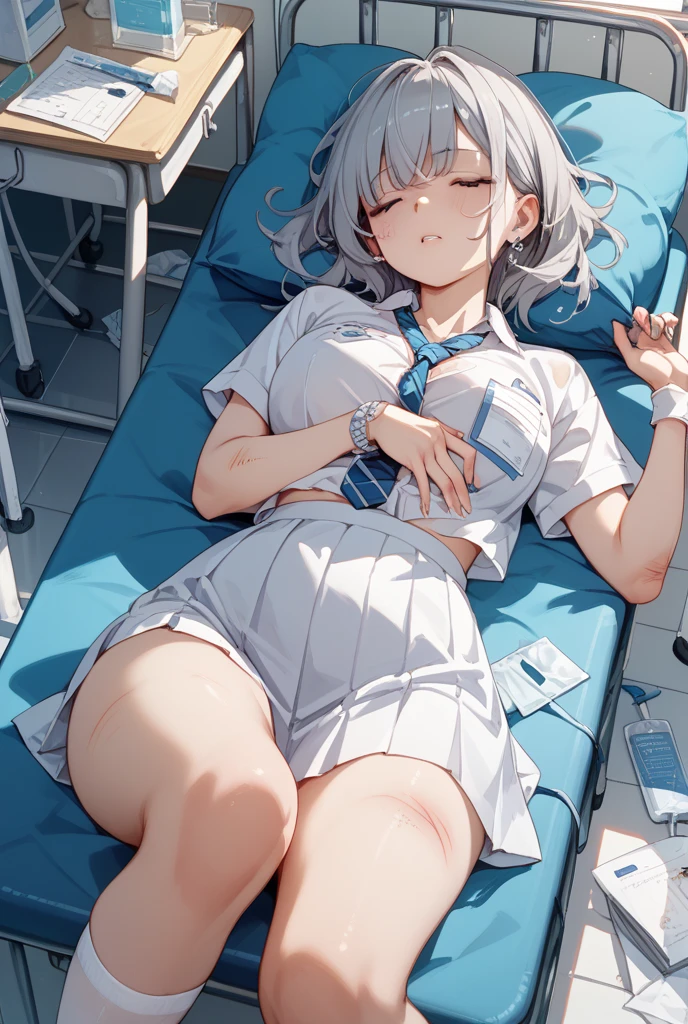 Second dimension girl,5 years old,Pregnant women,White school uniform,cute,Navel