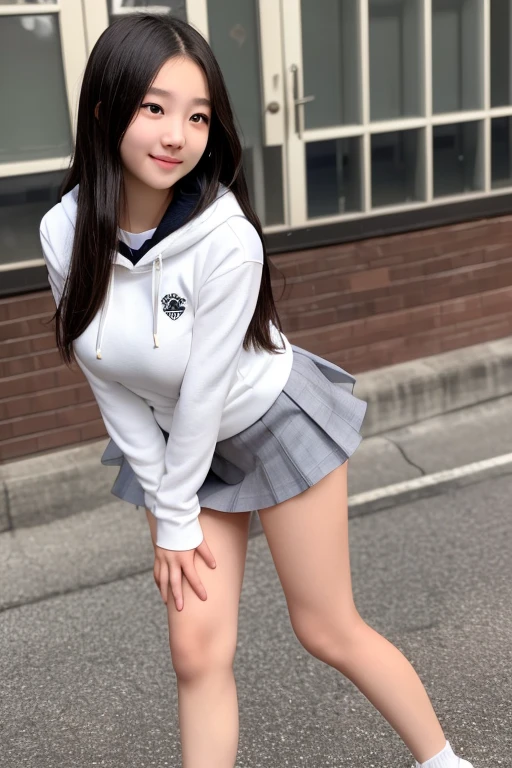 1 beautiful young girl, very beautiful detailed face, smile shyly, deep cleavage:0.8), (oversized full zip hoodie), (Gray Tartan Check Pleated Skirt), (knee high boots), (garter belt), (break), (Lift the hem of the skirt with your hands:1.3), (Pull up the skirt with your hands:1.3), (lace panties, show panties), (detailed face:1.2), Symmetrical detailed eyes, high quality, realistic, very detailed CG integrated 8k wallpaper, very detailed, High resolution raw color photos, professional photography, realistic portrait, cinematic light, beautiful, Super detailed, advanced details, (((Bokeh))), Depth of written boundary,Draw so that the crotch cloth of the white underwear is visible...., blonde, twin tails, Japanese , Japanese gal, t高いs open, smile, spread your legs, turned into slime, lying down, squat, I can see your pants, Skirt flip, short skirt, Pants visible from skirt, ace fabric underwear, Japanese sailor suits、The king can be seen through his ribboned trousers.'transparent clothes.、Pants fully visible、The clothes are fluffy、My blouse button came off, showing off her panties, Cleavage visible from the blouse,My nipples are transparent, Panties look nice, Underwear with a small area,string panties, Angle from feet, angle from below, Angle looking up from below, micro lingerie,White cotton fabric underwear, show off your crotch, White cotton fabric underwear,