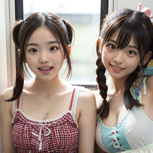 Magazine Cover:1.3、、(２分割photograph:1.3)、(Beautiful 9 year old Japanese female、summer、((Primary school students))、((primary school)),All are under 90cm tall:2.0、Spread your legs、squat、(Squat:1.3)、Showing off pussy:1.3), Cute face,（8K、Raw photography、Highest quality、masterpiece：1.2),(Black-haired、Curly Hair、ponytail:1.7),View Audience,Viewed from the front,erotic,(Super Sentai Series、She is wearing a red Pretty Cure costume.:1.6)、(Super Sentai Series、She is wearing a blue PreCure costume.:1.6)、Thin chest、Small nipples、Small breasts、(Slim figure:1.3)、Ultra-high resolution,beautiful,beautiful 顔、,(alone, alone、 background:1.9),whole bodyボディー,、(black eye、Japanese women: 1.3),（Photorealistic：1.37）、Photon Mapping,reality、(Baby-faced and cute: 1.3)、(Cute Smile: 1.7)、With a round face、Physically Based Rendering、Depth of field rally background、photograph, (I can see your knees,Thigh close-up、The blue skirt is too short、Spread your legs、Showing off pussy:1.3),whole body、Super quality、(((There are many adult Yakuza men around the girl.:1.5)))、whole body撮影、、Full Body、From below、Put your hands behind your head