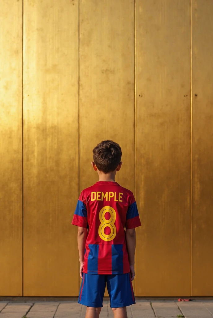 Teenage boy wearing soccer jersey is tied up