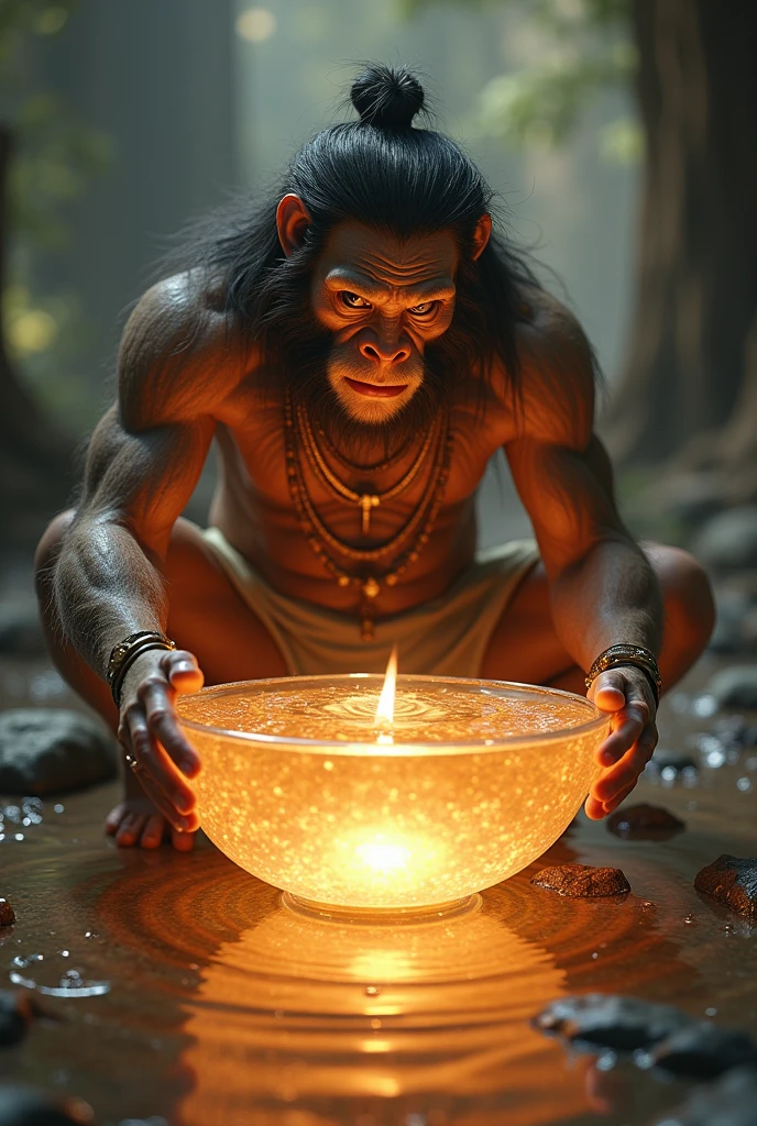 Caveman drinking terere