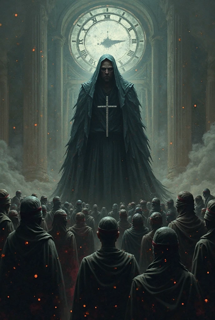 Souls of dead fearful, hungry, they are straying in dark astral, gray striped robes on them, dirt, seb mckinnon, johan grenier, greg rutkowski, fantasy art, hyperrealism, trending on artstation, mysterious, ominous, photorealistic, john kenn mortensen, hieronymus bosch