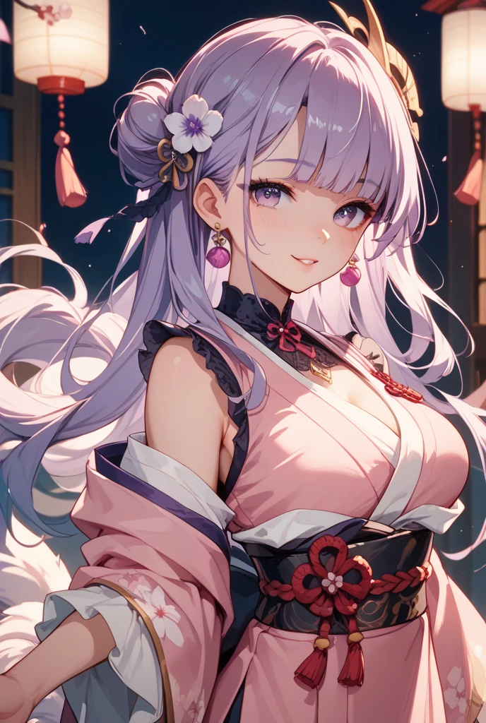 masterpiece,extremely detailed CG unity 8k wallpaper,1girl, beautiful, realistic, blurry, blurry_background, blurry_foreground, branch, plum blossom, depth_of_field, flower, jewelry, nose, realistic, solo,chinese clothes,fingers hidden, arms hidden, only wearing a bra