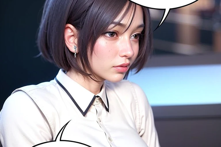 Best quality, masterpiece, ultra high res, (photorealistic:1.4) a (female:1.4), detailed skin, detailed eyes, shiny skin detailed outfit, detailed hair, saeko_mukoda, cute face, smile, red lips, detailed smile