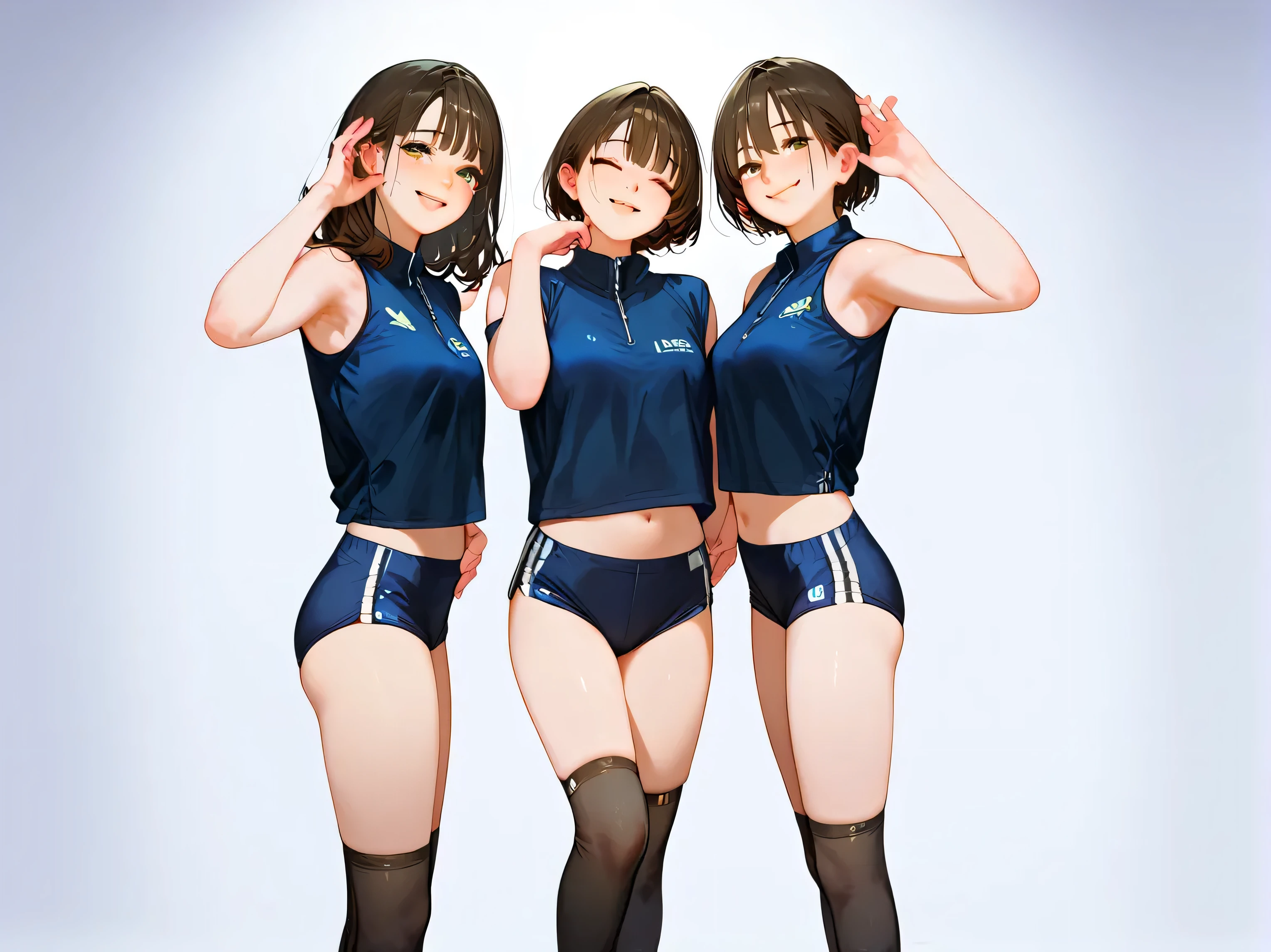 "(perfect masterpiece:1.2), (highest quality:1.2), stunning face, uniform, mature and chubby, Big eyes, compensate, long and luxurious eyelashes, lip whole, irresistible charisma.",cheerleader,belly button,(((boy))),(((very short hair))),abs,raised his arms,NSFW,(((muscle))),smile,Are standing,Upper body,front