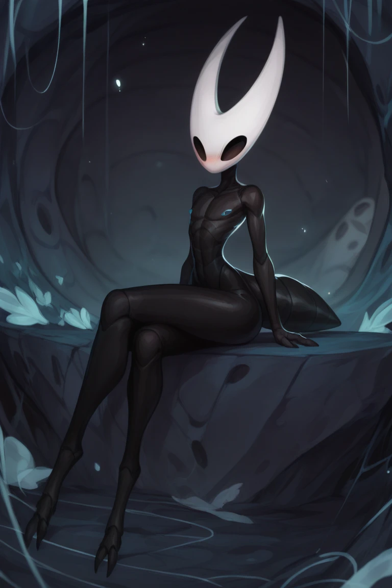 hornet, cute, chibi, no feet, furry girl, slim,anthro, needle weapon, thread, solo, red panties, bare feet, tall, lying with her legs apart, full body,red bra, (best quality), (detailed dark cave background:1.2), looking at viewer, flat colors, moderate breasts, breasts, no nipples, no vagina, sexy body, abs,front view, (blushes 1.5),a seductive pose, underboob
