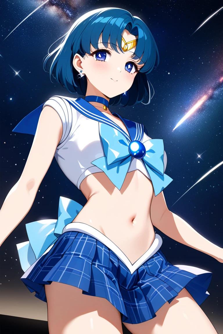 anime character clara (big breasts) sailor moon、sailor mercury, pixiv 3dcg,  anime moe art style, biomechanics oppai, Highest rank in pixiv, best quality, 8K HD, thigh gap, nude、Underwear with small area
