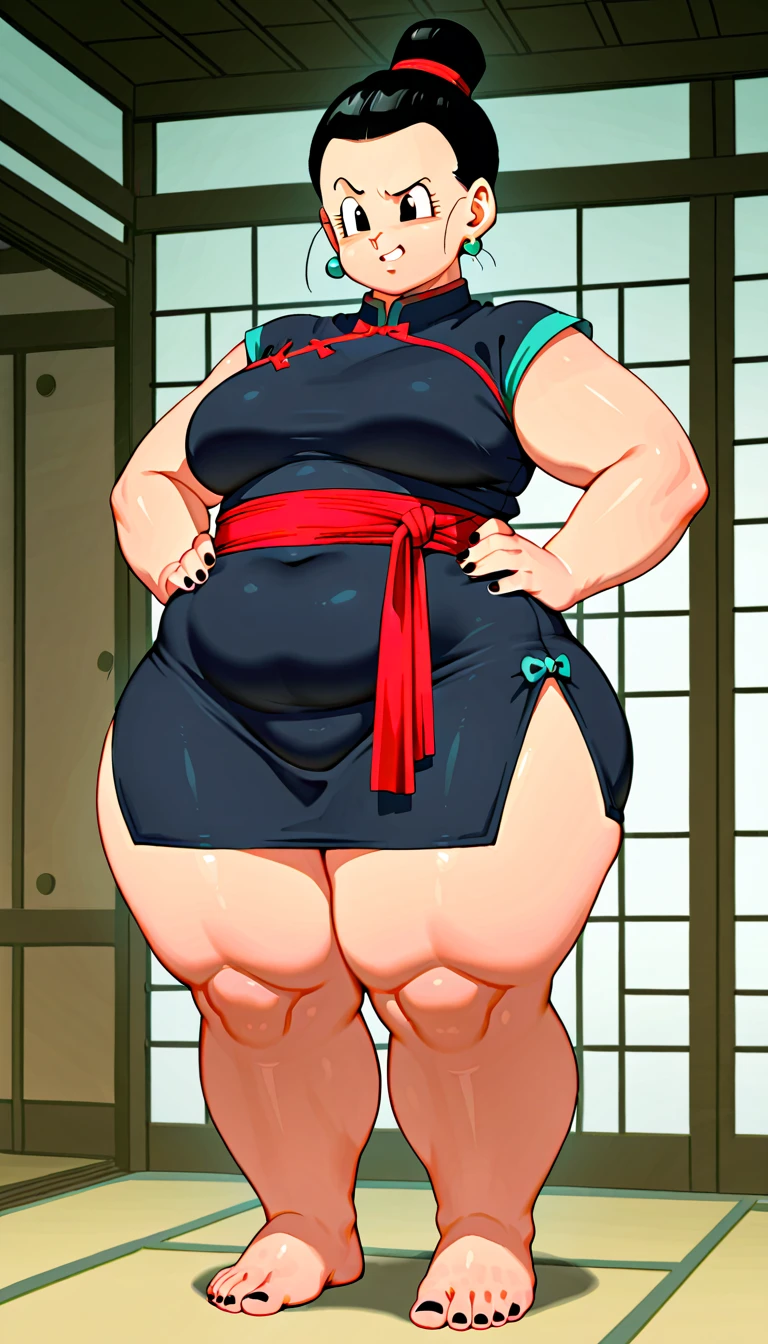 Best Quality, japanese sumo woman, Milf woman,, thick-thighs, ((obese)), naked, realisticv