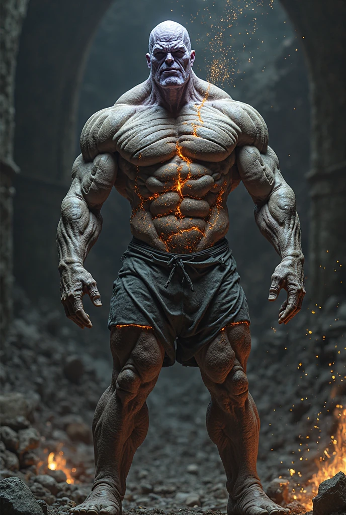 Skull with muscular body making poses to show off his muscles