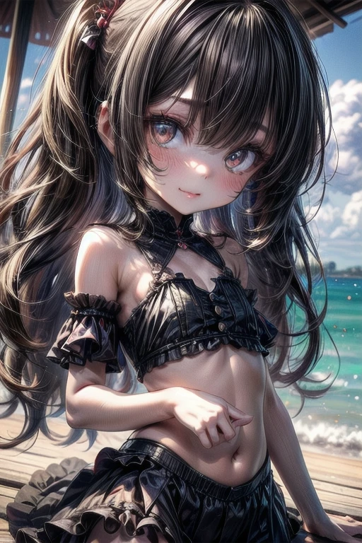 Clear beach, Girl, Cute, Poor milk, swimsuit, , detail, Crotch