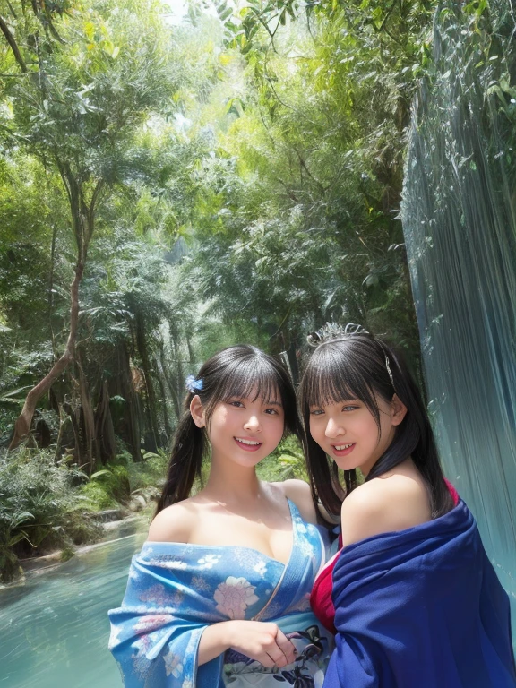 A group of girls splashing water on each other in a stream, water splashes, hot summer day, wet bodies covered in sweat and water, 1girl, playfulness, joyful expression, vibrant colors, refreshing atmosphere, flowing water, lush green surroundings, sunlit background, laughter and happiness, playful poses, energetic movements, cool shades of blue, sparkling water droplets, wet hair, joyful facial expressions, carefree spirit, the sound of giggles, splashes of water in motion, the refreshing feeling of water, shimmering sunlight on the water surface, the coolness of the stream, carefree summer days, the freedom of childhood, lively and dynamic composition, joyful interactions, beautiful reflections on the water, dancing water droplets. (best quality, 4k, highres), ultra-detailed, (realistic, photorealistic: 1.37), HDR, flowing water, vivid colors, realistic textures, dynamic lighting, lively and vibrant surroundings, joyful moments frozen in time.