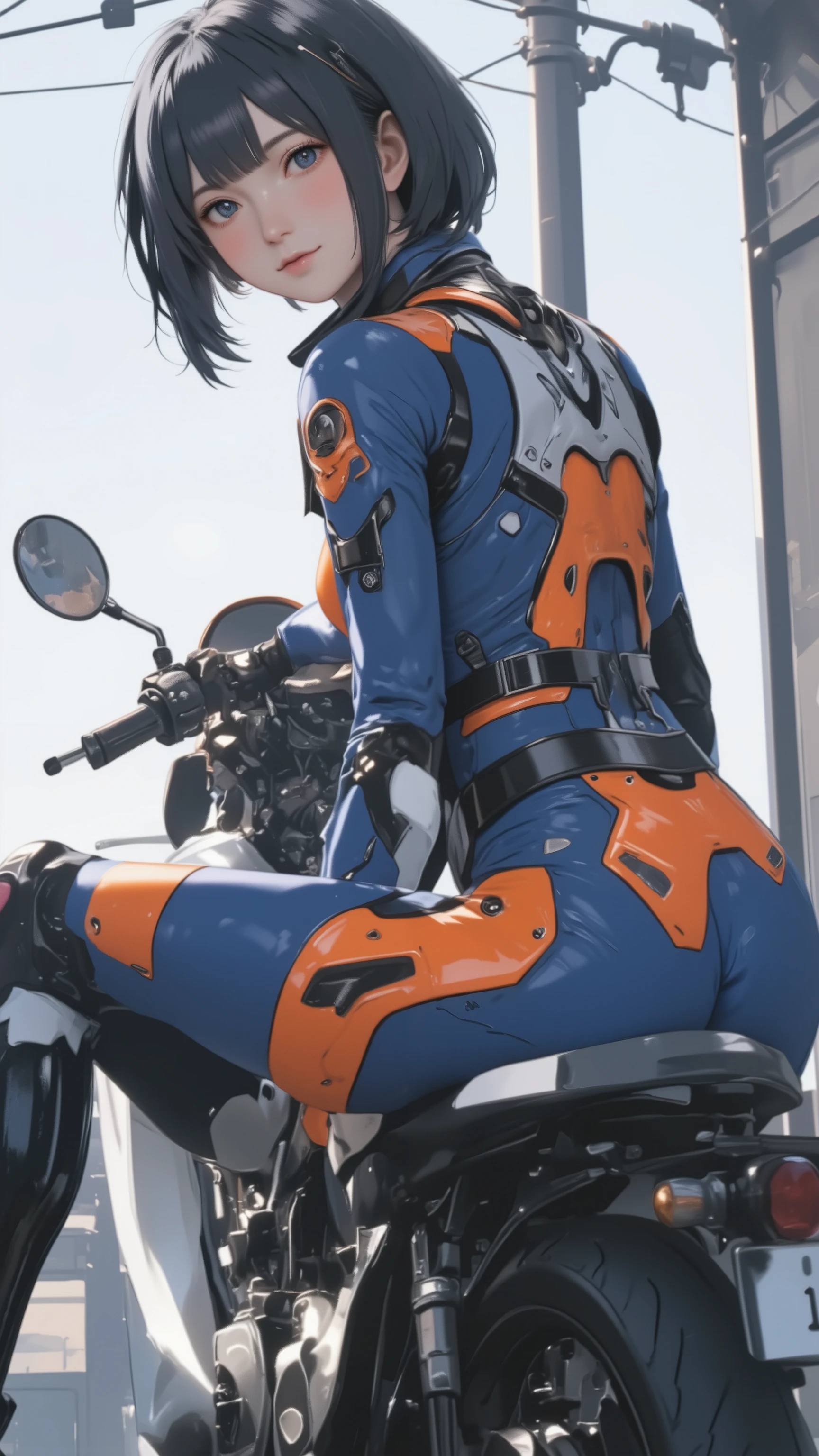Cavaleiro feminino cyberpunk sexy, bodysuit preta sexy,Sophisticated white tech helmet,Nousr, Biomechanical Robot WomanSHN,((coxas enormes)), bodysuit sexy, ((ass visible through thigh)), coxas sexy, Capacete de alta tecnologia,hyper realistic, steel, projeto complexo, detalhes insanamente, finamente detalhado, linhas extremamente claras, cinematic lighting, fotografia realista, Uma obra-prima detalhada