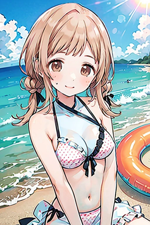 (watercolor:0.8), bikini, solo girl