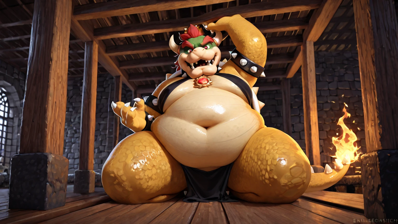 a huge muscular bowser, epic long braided ginger beard, huge round stomach, vascular, veins popping up all over body, fire in background, huge smile, most muscular pose, pierced nipples, gold nose ring, gigantic, hyper detailed, copious amounts of viscous fluids, hyper penis and big balls:1.3, stroking penis, amount of cum:1.4 , sperm, erection, spraying cum, up penis, hard penis, photorealistic, cinematic lighting, 8k, hyper detailed, macro, cinematic lighting, 8k, photorealistic, award winning digital art