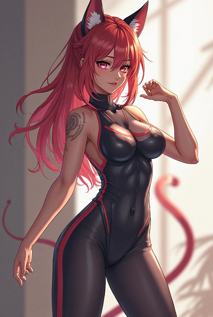 masterpiece, best quality, finely detailed, high resolution, 1girl, by buta99, by chelodoy, by spikedmauler, by cervina7, solo, female, ((hair, snout)), lips, big ass, eyelashes, happy, eyeliner, big breasts, cleavage, cameltoe, yellow eyes, sexy, long curly red curly hair, red Afro hair, African, dark skin, very dark skin, tan skin, small , sexy, slim waist, skinny, slim, skinny, milf, thick thighs, pretty, pink clothes, evil , sparkles, pastel background, black lipstick, light orange curly hair, braids, skinny, black skin, tan skin, pink background, pink clothes