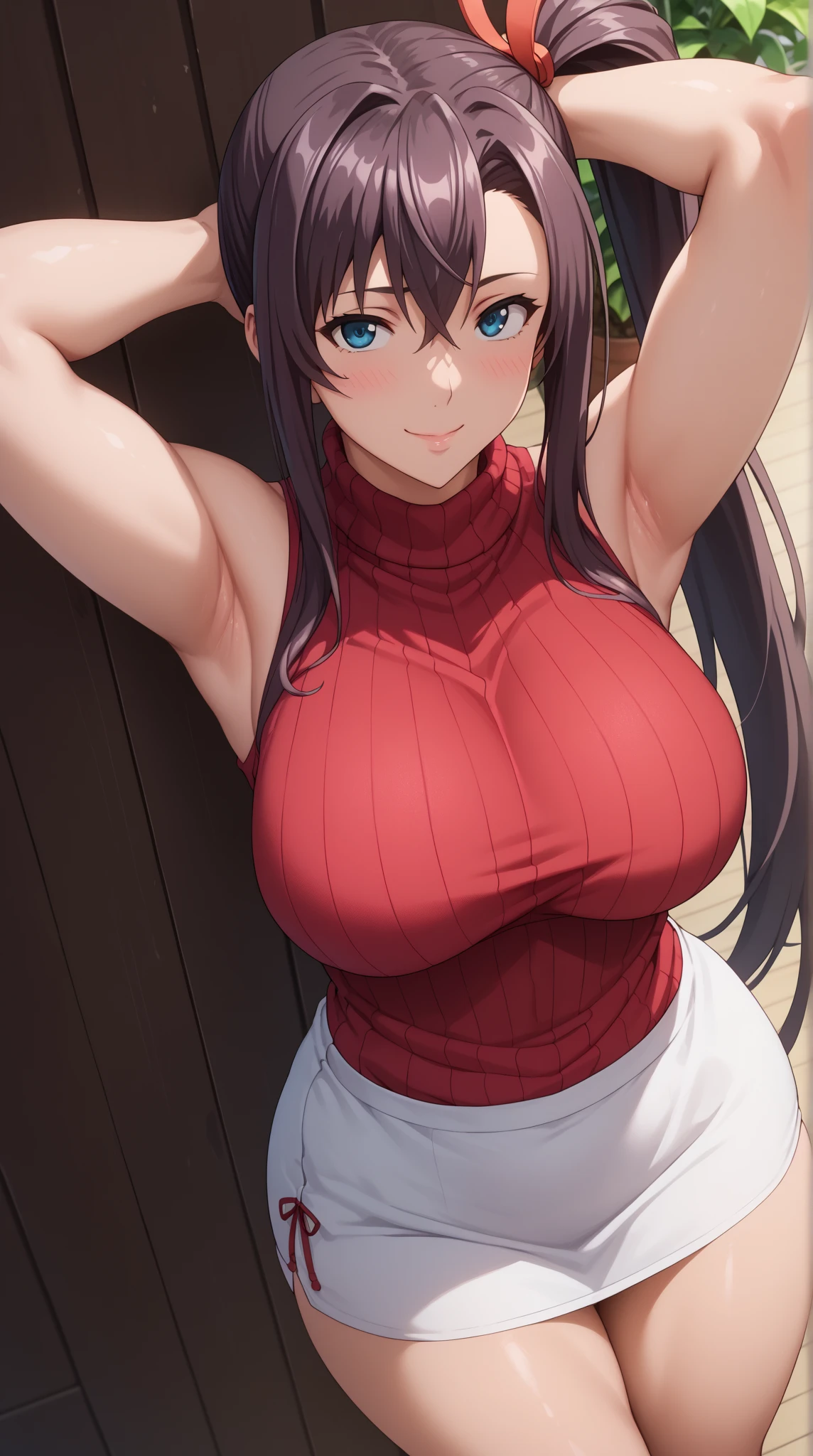 Isuzu Sento、highest quality、Highest quality、Huge super boobs、Cleavage、A fawning expression、high school girl、sexual behavior、sex、Armpit、pregnancy、Cowgirl、vagina、Thighs、Knee socks、Armpit見せ、両Armpit見せ、Glare、Close-up