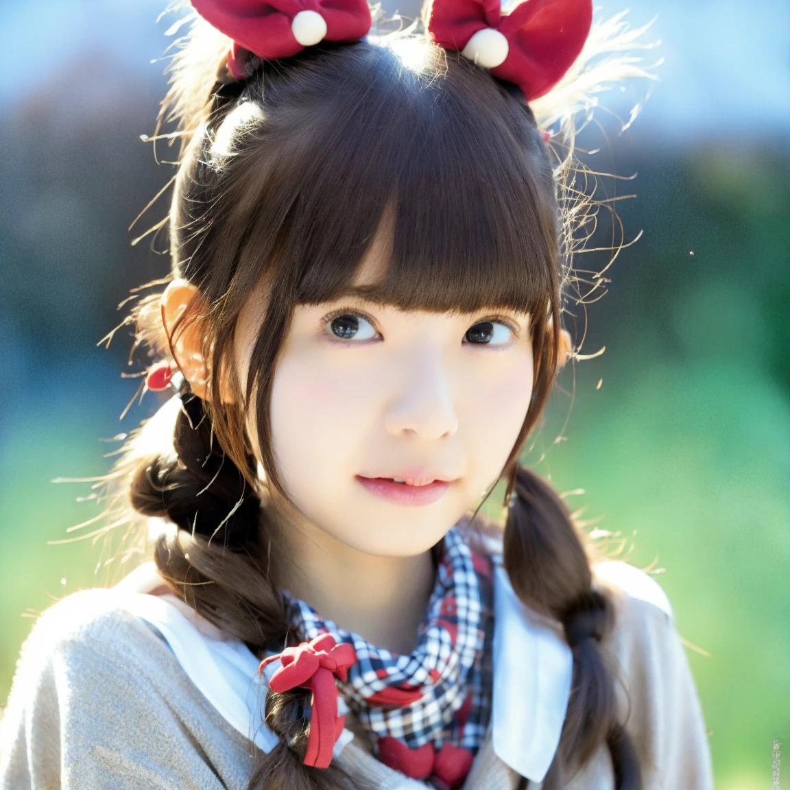 highest quality,1 girl, baby face, smile, cute, goat ears