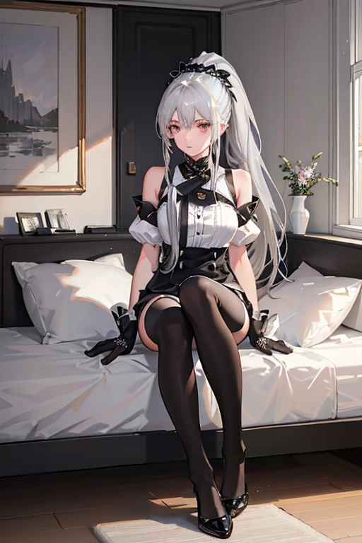 A woman wearing a white backless dress，He wears black stockings on his legs，Exposing the abdomen，The figure is good，The head is not exposed，[ 4K realism ]!!, [ 4K realism ]!!!, [ 4K digital art ]!!, Realistic shadow perfect body, realisticlying!!!!!!! art-style, photorealistic anime, by Shitao, Popular topics on cgstation, Casual pose, realistic anime 3D style