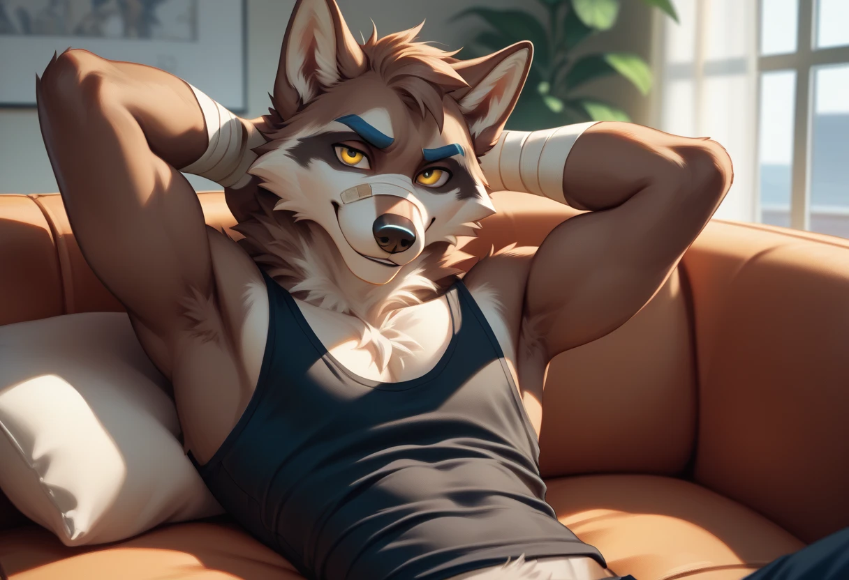 ((Atlas (Uno) a anthropomorphic male wolf with black fur green spiky hair and green nose and green eyes with black and green fur sitting on the couch with a white Xbox game controller in  the living room sitting on a couch  )) , looking at viewer,a little to the side, fur,solo, cartoon, (highly detailed illustration:1.2), best quality, masterpiece, solo, tail, torso, , standing, socialAtlas (Uno) a anthropomorphic male wolf with black fur green spiky hair and green nose and green eyes with black and green fur sitting on the couch with a white Xbox game controller in  the living room sitting on a couch , (((male))) uploaded to e621, zaush, foxovh, movie lighting, thicc, alone, detailed, 8k res, hires, detailed eyes, good anatomy, good perspective, towards viewer, by bebebebebe, by sicklyhypnos, by gerkk, by orf, nice hands, perfect hands, happy, romantic, ray tracing lighting, rtx on, By Bebebebebe, by SpiritD, by KOBITOWANI, b est quality, masterpiece, perfect anatomy, detai led picture)), 1femboy, , sexy body, fluffy tail, shy, horny, romantic, up close, wearing not a single bit of clothing, huge thighs,, huge