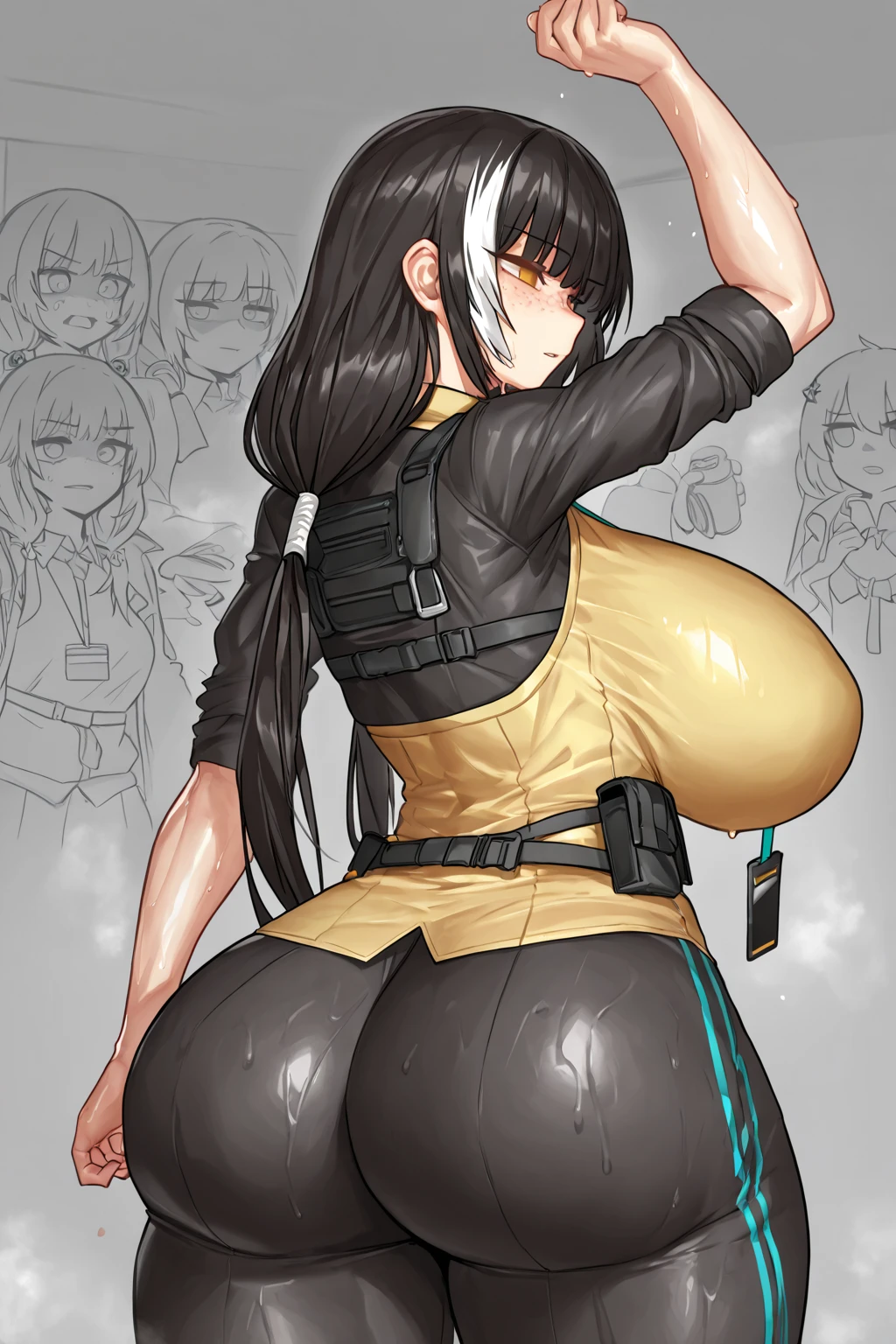 ((multicolored hair, black hair, white hair)),short legging 1girl muscular pale skin black hair yellow eyes black against wall sad sad sad sad tight short leggings white thick thick thick thick muscular muscular muscular muscular muscular girl dark dark, meias calça marrom, coxas sexy, belos olhos, meia calça preta, meia calça preta,short legging white, 1girl muscular pale skin black hair yellow eyes black against wall sad sad sad sad tight short leggings white thick thick thick thick muscular muscular muscular muscular muscular girl dark dark, meias calça marrom, coxas sexy, belos olhos, meia calça preta, meia calça marrom , , best quality, highres, solo, black hair, , black gloves, bike_shorts, bangs, white shirt, badge, medium breasts, cowboy shot white , frown, , leaning forward, pointing at viewer,sexy, sexy, belas maos, maos detalhadas, olhos negros, olhos pretos