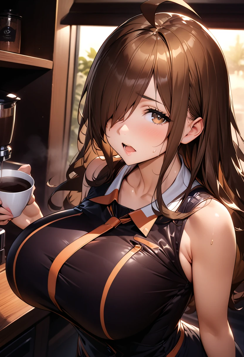 Anime illustration、highest quality、Fairy tale、Fantasy、Alice in Wonderland、plump female traveler、Bunny ears、Luxurious tea party、English Garden、Long machine、Big Breasts、Thick legs、Beautiful, shining eyes、smile、Noise Reduction