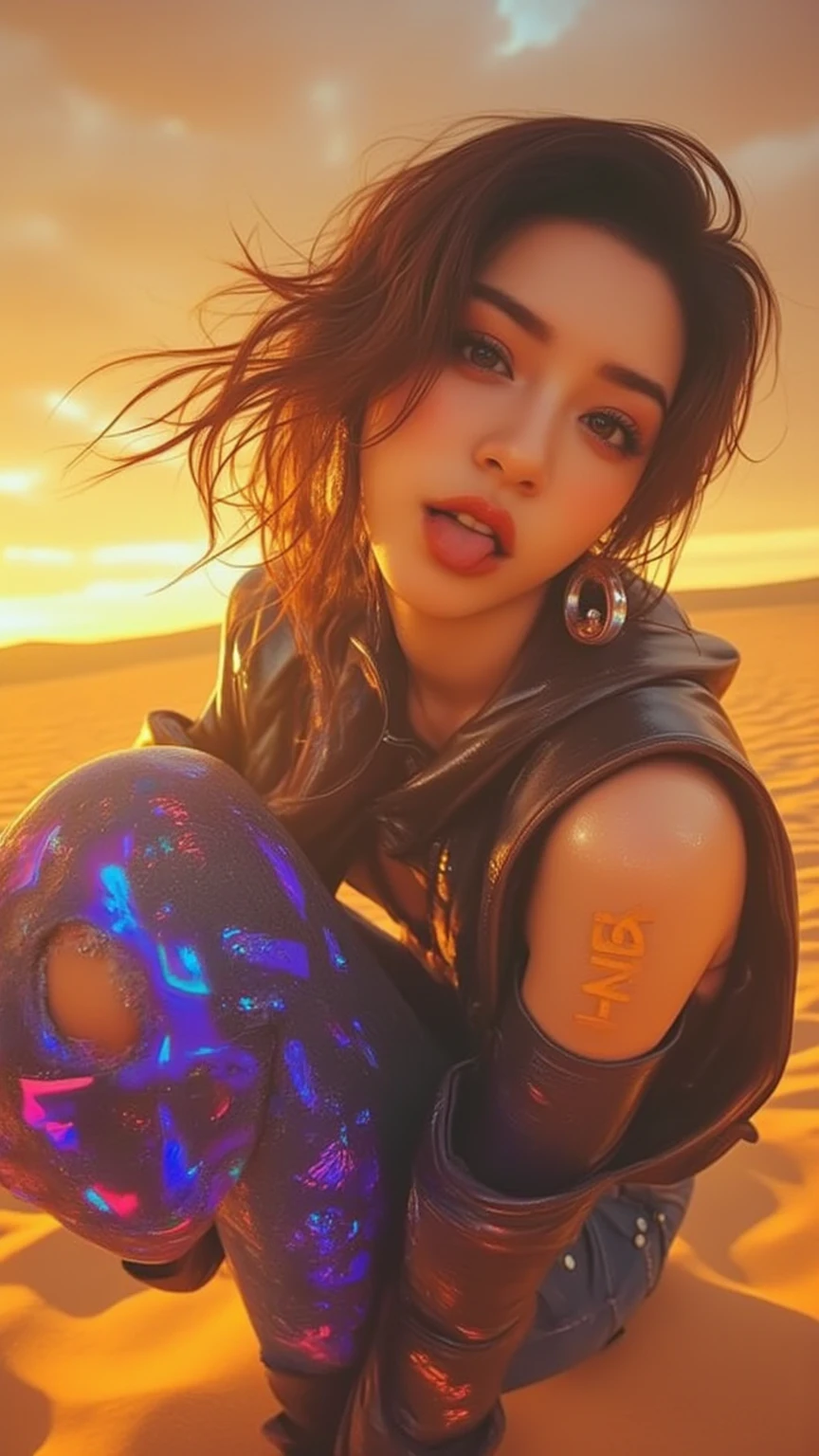 ((Best Quality)), ((masutepiece)), ((Realistic)), (Detailed), Male Climate Restoration Specialist, , Puberty fit, Inuit, Brunette Caesar Cut Hair, Laugh,, Gaze at the vast landscape of space with wonder and curiosity., Wearing a magenta tribal levitation wrap skirt, Cybernetic Bomber Jacket, , , And, Sitting cross-legged, Tune in to the vastness of the universe., Energy Shield Barrier - Glowing force field surrounding the protected area., Post-apocalyptic wasteland, Mutated creatures and cyborg monsters ((masutepiece)), absurderes, nffsw, goddess of Japan, sophisticated gravure idol, Asian Girl, 奈良美智, deayami kojima, Wearing a strict business suit,