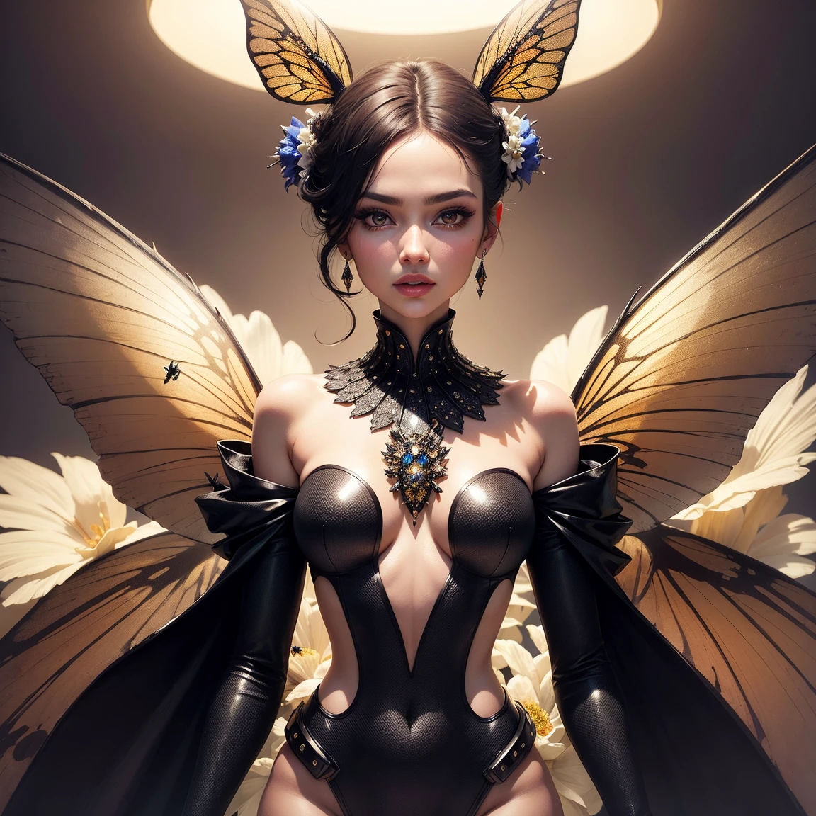Portrait 8k d'un beau cyborg aux cheveux bruns, complexe, elegant, Very detailed, majestueux, digital photography, art by artgerm and ruan jia and greg rutkowski surreal painting gold butterfly filigree, Broken glass, (chef-d'ouvrages d'art, side lighting, beau, finely detailed eyes: 1.2), hdr,